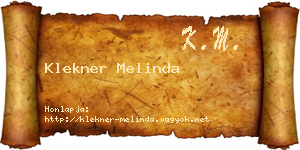 Klekner Melinda névjegykártya